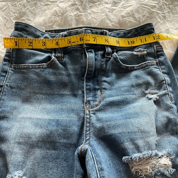 American Eagle Stretch Next Level Dark Blue Distressed Jeggings - Picture 4 of 8